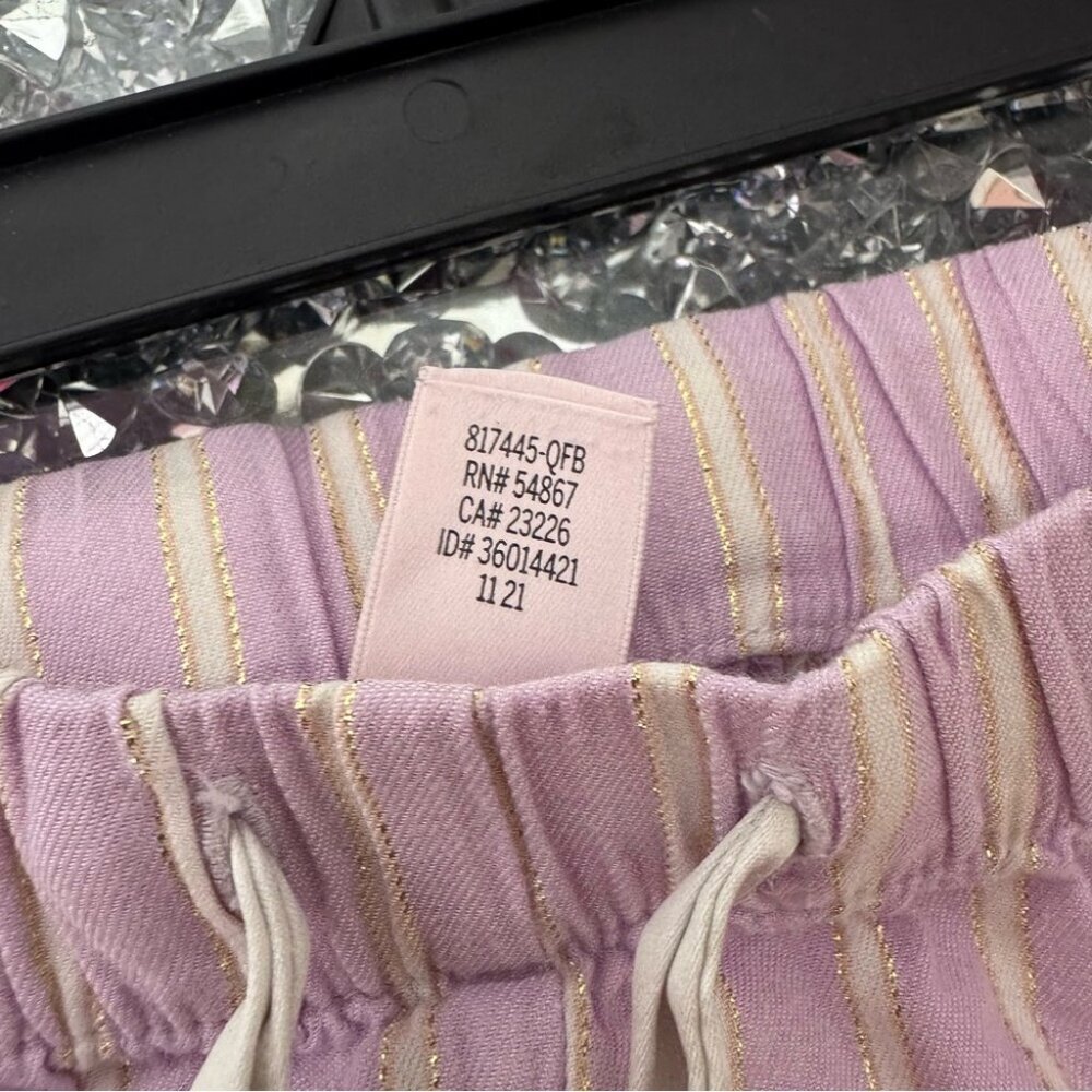 Victoria’s Secret shorts sparkly thread striped white and purple classic lounge - Picture 8 of 9